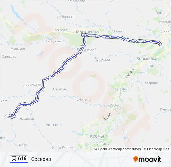 616 Bus Line Map