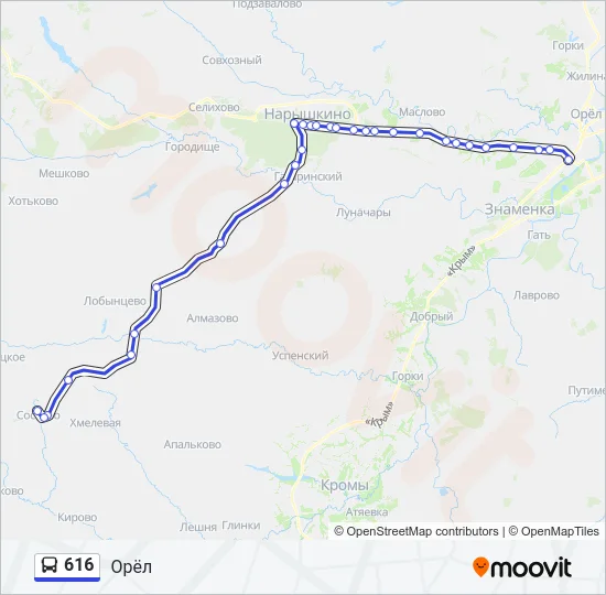 616 Bus Line Map