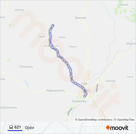 621 Bus Line Map