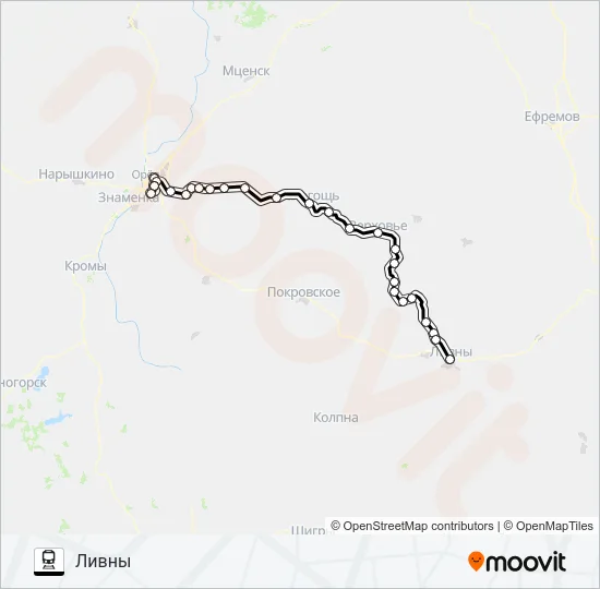 ЛИВЕНСКОЕ НАПРАВЛЕНИЕ Train Line Map