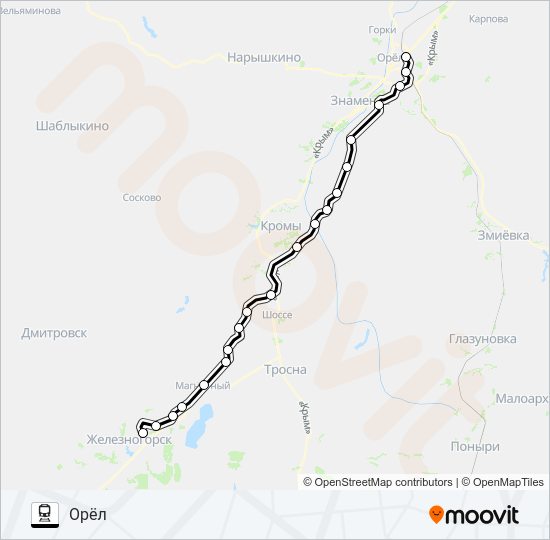 ЖЕЛЕЗНОГОРСКОЕ НАПРАВЛЕНИЕ Train Line Map