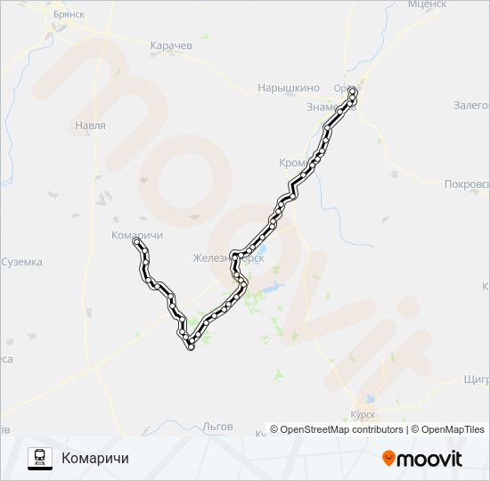 ЖЕЛЕЗНОГОРСКОЕ НАПРАВЛЕНИЕ Train Line Map
