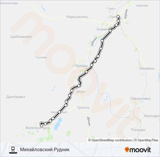 ЖЕЛЕЗНОГОРСКОЕ НАПРАВЛЕНИЕ Train Line Map
