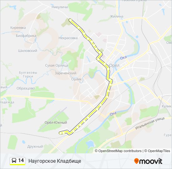 14 bus Line Map