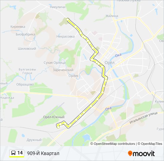 14 bus Line Map