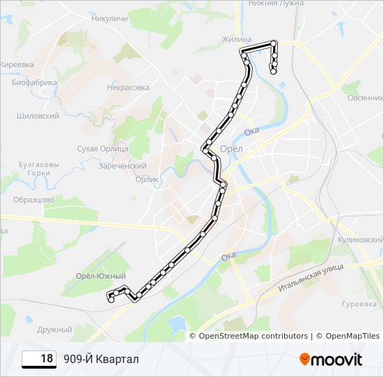 18 bus Line Map