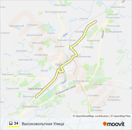 34 bus Line Map