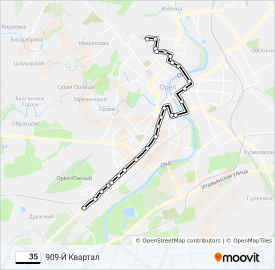 35 bus Line Map