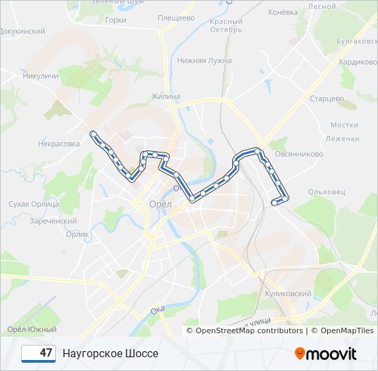 Автобус 47 оренбург. 47 Маршрут Орел. 47 Автобус маршрут. Автобус 47 Орел. 47 Маршрут карта.