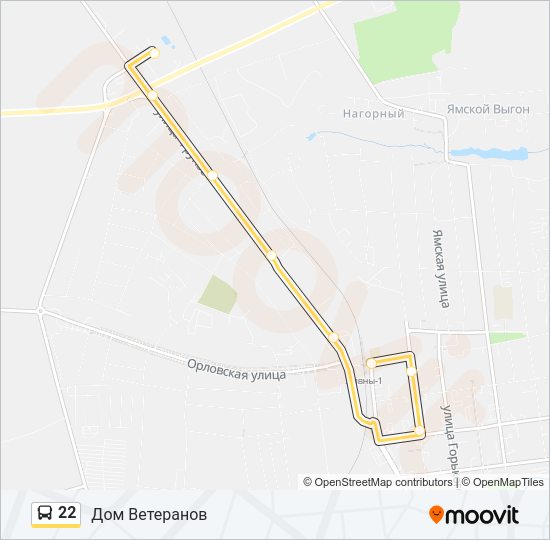 Автобус 22: карта маршрута