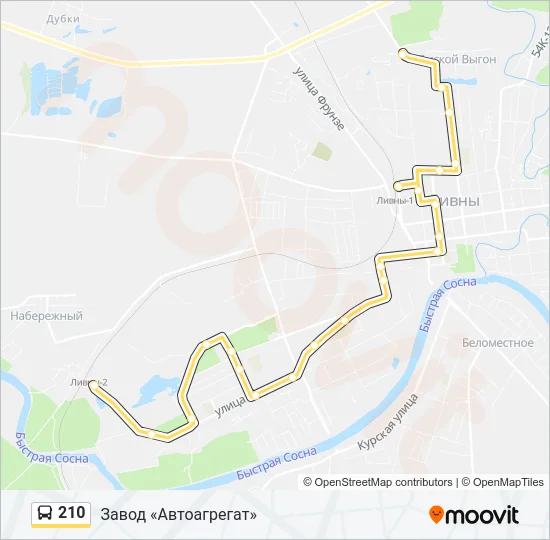 210 Bus Line Map