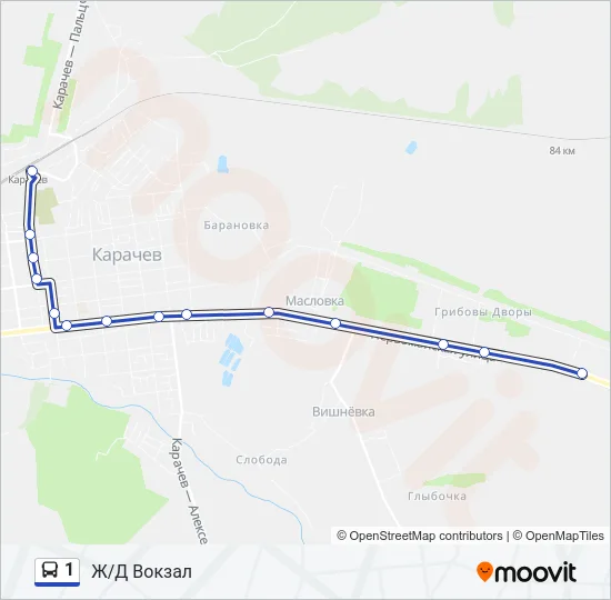 1 Bus Line Map