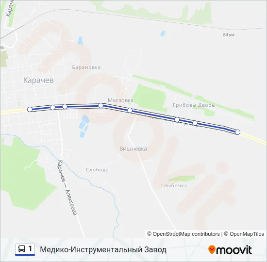 1 Bus Line Map