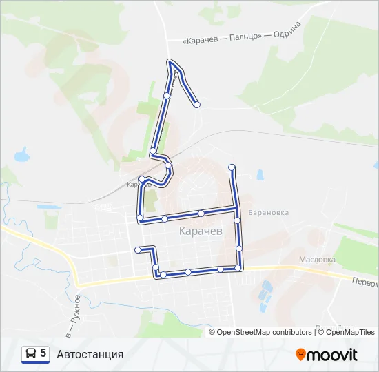 5 Bus Line Map