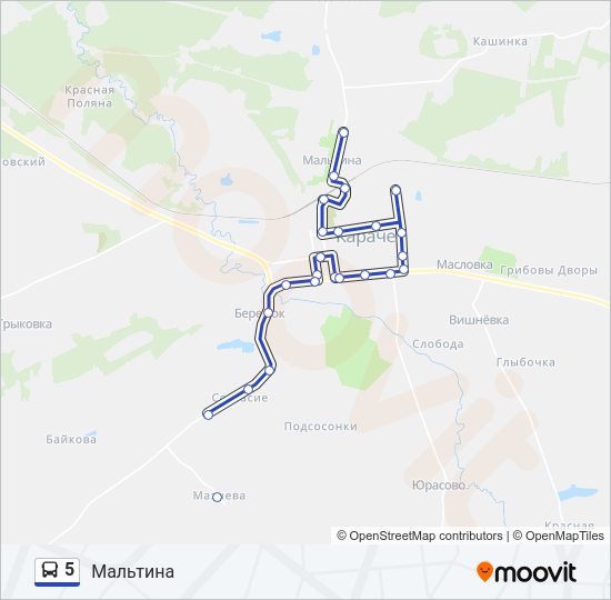 5 Bus Line Map
