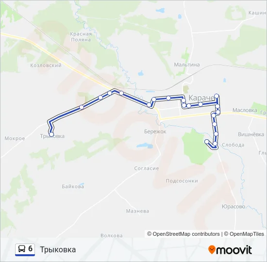 6 Bus Line Map