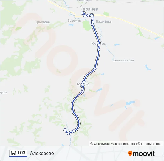 103 Bus Line Map