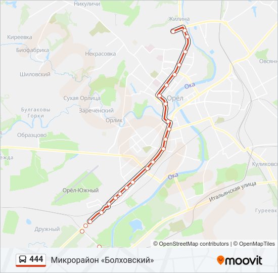 Автобус 444: карта маршрута