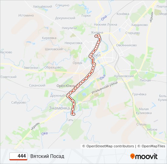 Автобус 444: карта маршрута