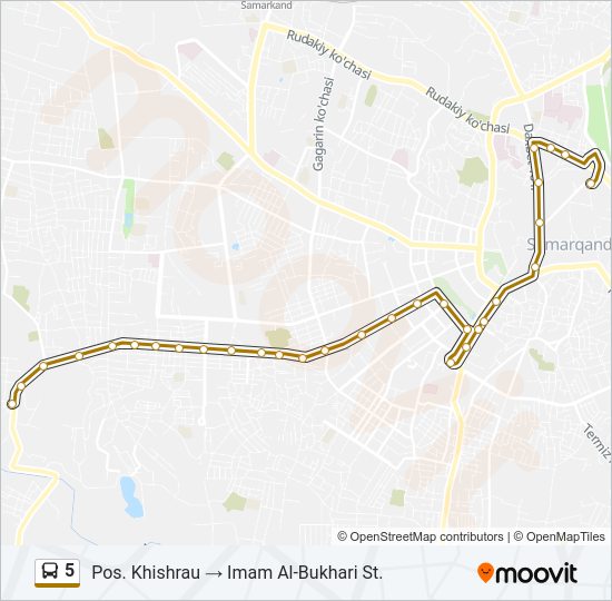 5 Bus Line Map