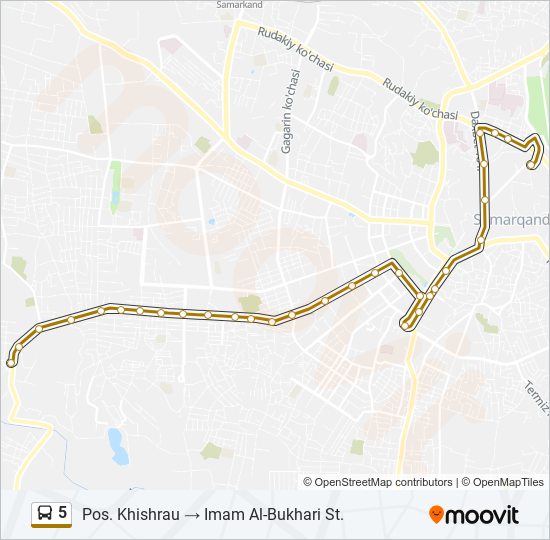 Маршрут 5: Расписание, Карты И Остановки - Pos. Khishrau → Imam.