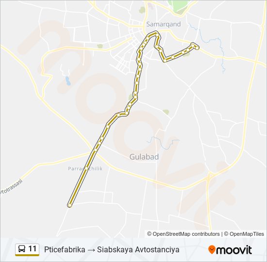 11 bus Line Map