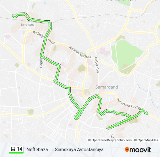 14 Bus Line Map