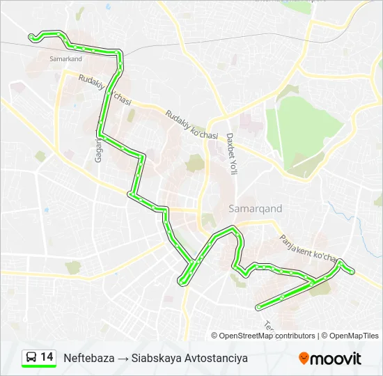 14 Bus Line Map