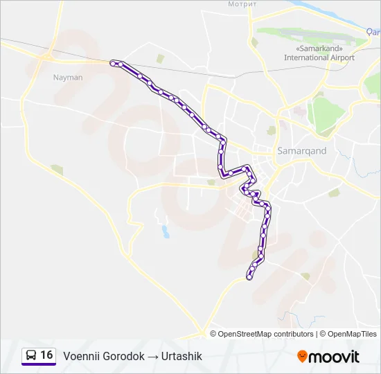 16 Bus Line Map