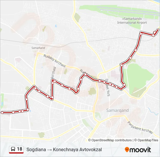 18 Bus Line Map