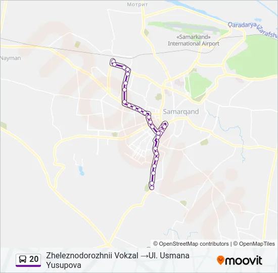 Автобус 20: карта маршрута