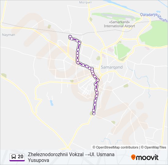 Автобус 20: карта маршрута