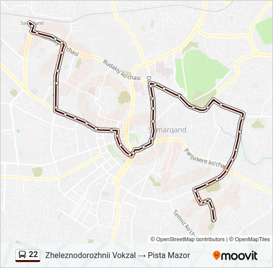 22 Bus Line Map