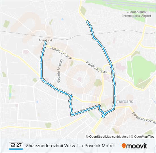 Автобус 27: карта маршрута