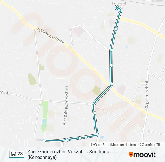 28 Bus Line Map