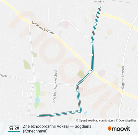 28 Bus Line Map