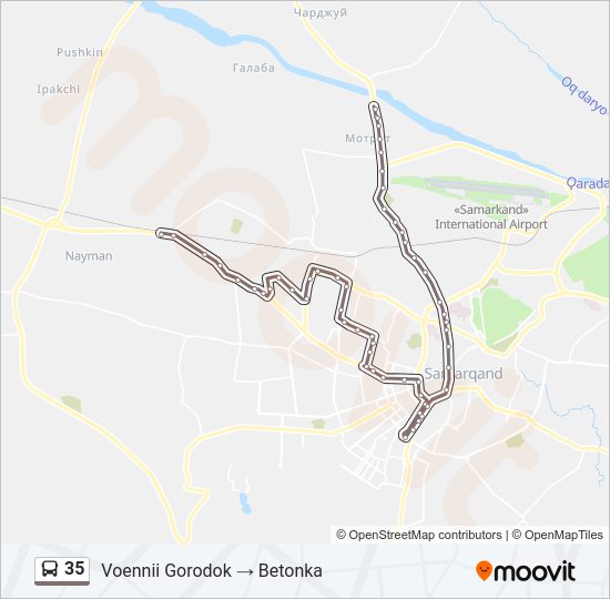 Автобус 35: карта маршрута