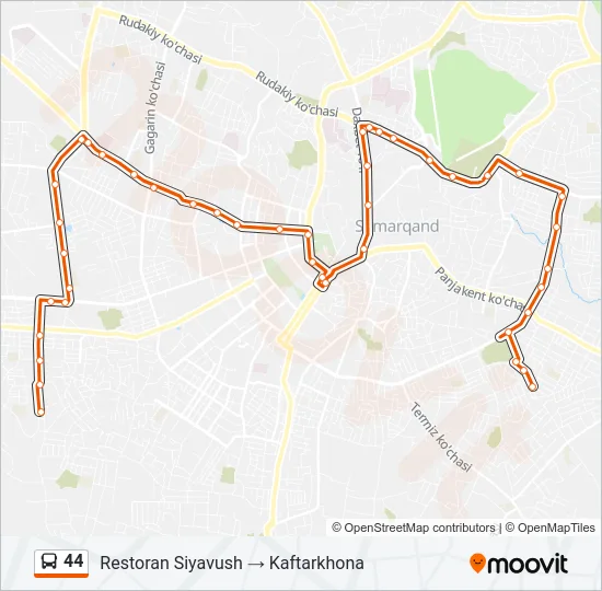 44 Bus Line Map
