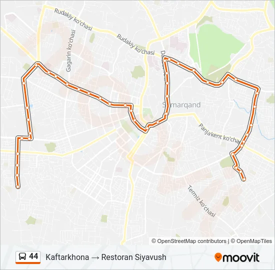 Автобус 44: карта маршрута