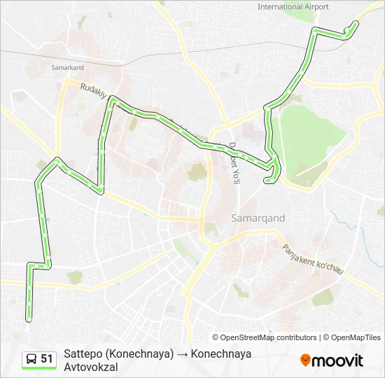 Автобус 51: карта маршрута