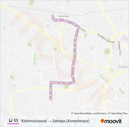 53 Bus Line Map