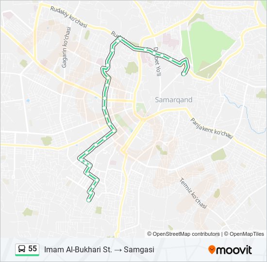 55 bus Line Map