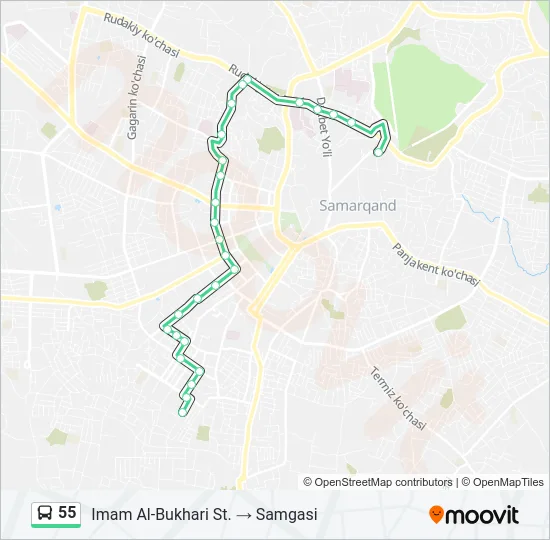 55 Bus Line Map