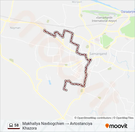 58 Bus Line Map