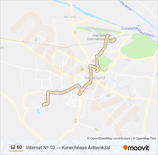 Автобус 60: карта маршрута