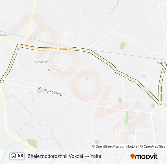 68 Bus Line Map