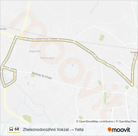 68 Bus Line Map