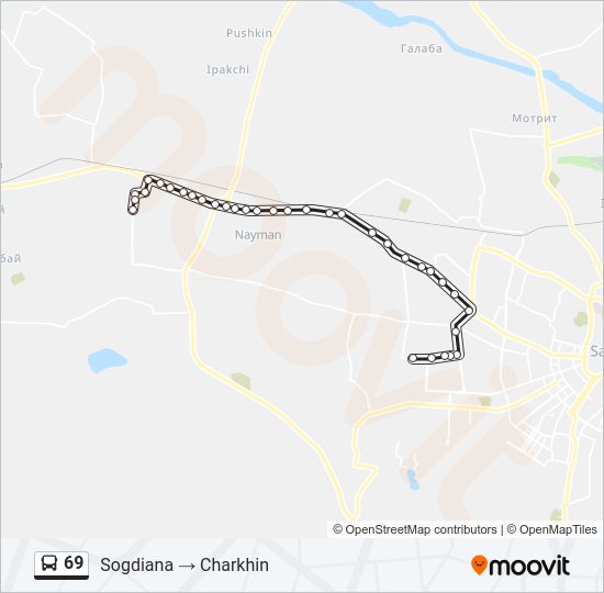 69 Bus Line Map