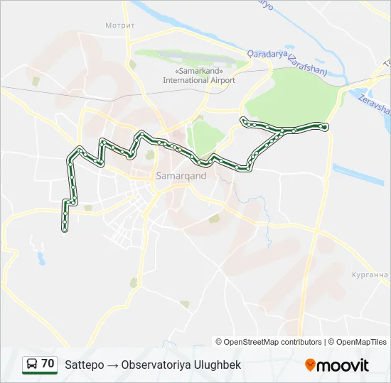 70 Bus Line Map