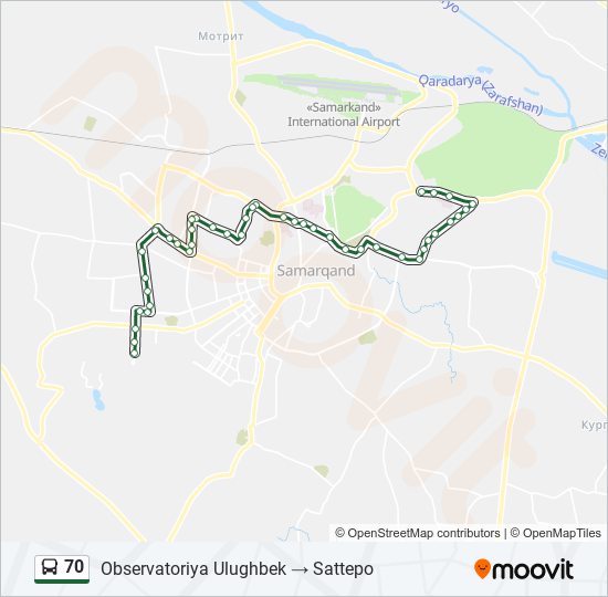 Автобус 70: карта маршрута